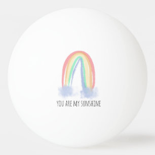 Balle De Ping Pong You are my sunshine watercolor painted rainbow