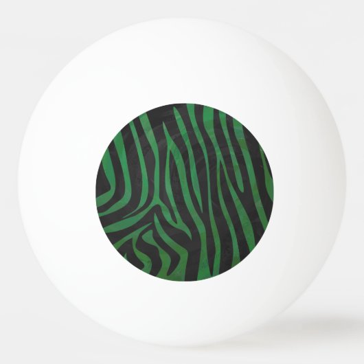 Balle De Ping Pong Zebra Black et Green Print (Devant)