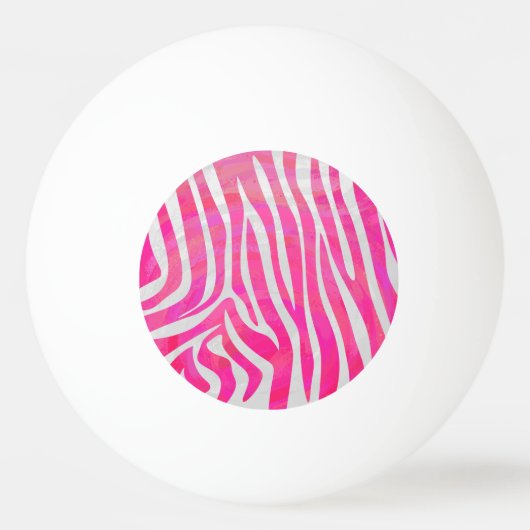 Balle De Ping Pong Zebra Hot Pink et White Print (Devant)