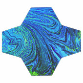 Balle de soccer Abstraite bleu vert (Plat)