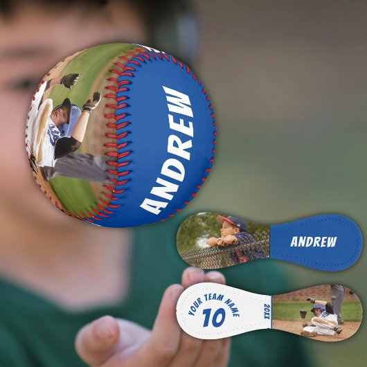Balle De Softball 2 Photo Softball Nom du joueur Team Blue
