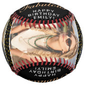 Balle De Softball 30 et Citation fabuleuse Noir 3 Photo 30e annivers (Devant)