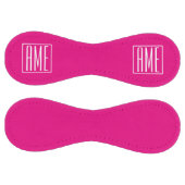 Balle De Softball 3 Initiales Monogramme | Blanc sur rose chaud (Panneaux)
