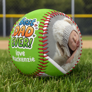 Balle De Softball 3 Photo et Texte Meilleur Papa Personnalisé