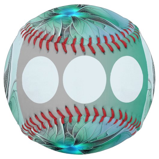 Balle De Softball Abstrait De Bleu, Art Fractal Moderne (Devant)
