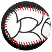 Balle De Softball Abstrait noir et blanc entrelacés (Devant gauche)