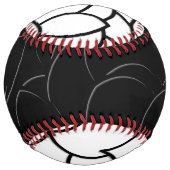 Balle De Softball Abstrait noir et blanc entrelacés (Dos)