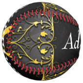 Balle De Softball Ajouter votre nom et votre initiale (Devant gauche)