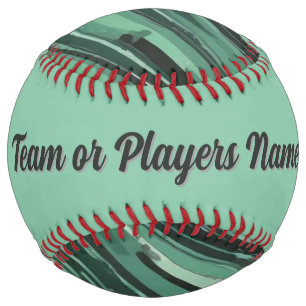 Balle De Softball Algues fluides (vert et noir personnalisé)