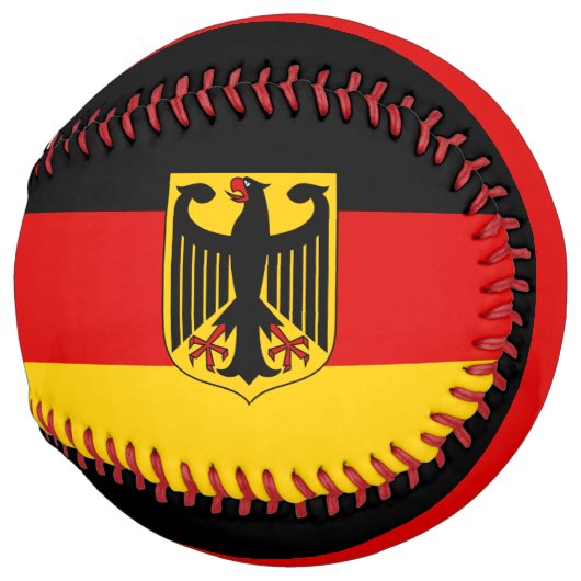 Balle De Softball Allemagne Drapeau et blason Patriotique (Dos gauche)