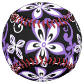 BALLE DE SOFTBALL ALOHA HAWAII (NOIR/POURPULAIRE) (Devant)