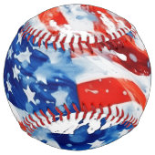 Balle De Softball American Flag USA Watercolor 4 juillet (Dos)