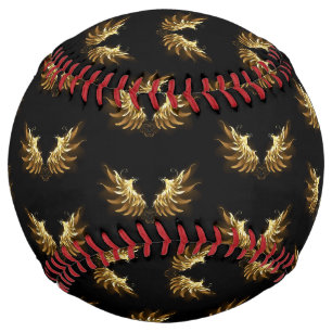 Balle De Softball Ange d'or sur arrière - plan noir