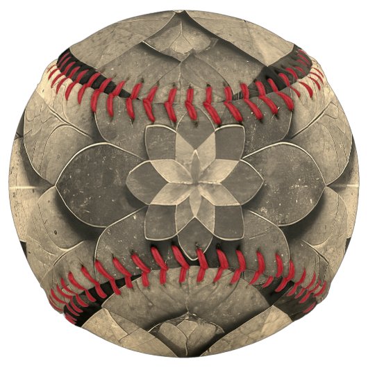 Balle De Softball Antique Golden Mandala Art Fleur texturée (Devant)