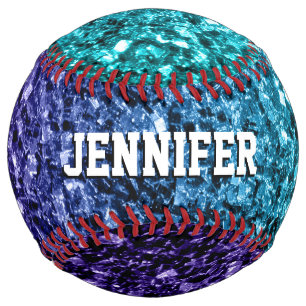 Balle De Softball Aqua blue ombre parties scintillant scintille Votr