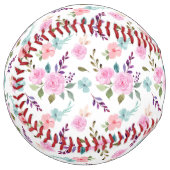 Balle De Softball Aquarelle rose (Devant gauche)