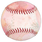 Balle De Softball Aquarelle rose Arrière - plan floral (Devant)