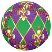 Balle De Softball Arrière - plan de bijoux Mardi Gras (Devant gauche)