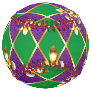 Balle De Softball Arrière - plan de bijoux Mardi Gras