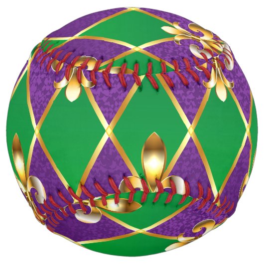 Balle De Softball Arrière - plan de bijoux Mardi Gras (Devant)