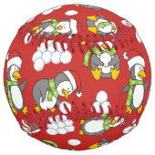 Balle De Softball Arrière - plan de pingouins de Noël (Dos)