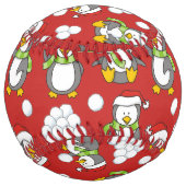Balle De Softball Arrière - plan de pingouins de Noël (Devant)