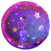 Balle De Softball Arrière - plan rose brillant (Devant gauche)