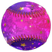 Balle De Softball Arrière - plan rose brillant (Dos)
