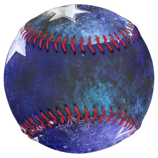 Balle De Softball Arrière - plan spatial avec étoiles (Devant)