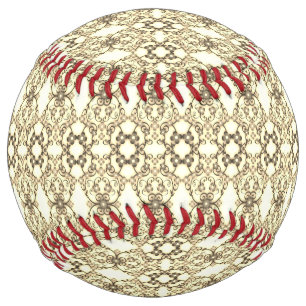 Balle De Softball Aspect dentelle de fleurs Sépia doré