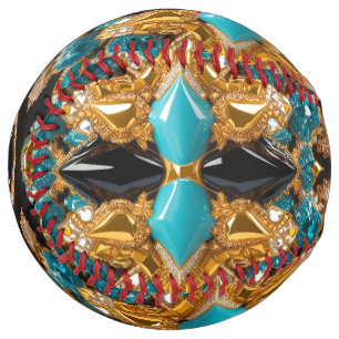 Balle de softball avec Bahamas Colors Design