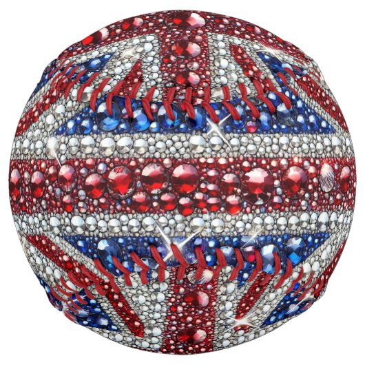 balle de softball avec British Colours Design (Devant)