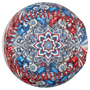 Balle de softball avec design de couleurs français