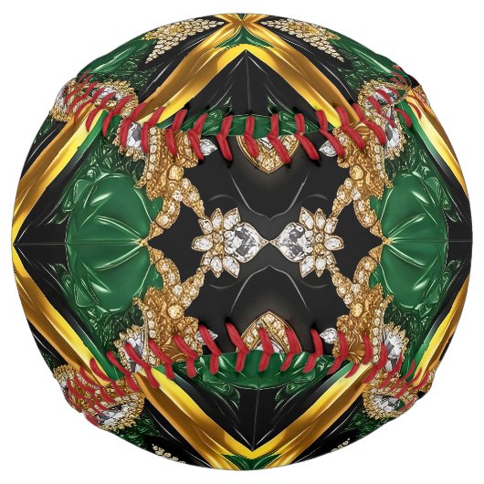 Balle de softball avec design Jamaïcain (Devant)