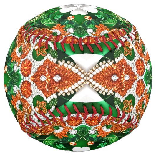 Balle de softball avec Irish Colors Design (Devant)