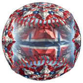 Balle de softball avec Norvège Couleurs Design (Devant)
