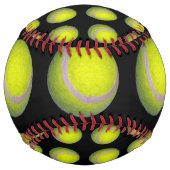 Balle De Softball Ballons De Tennis Jaune Sur Noir, Sofball (Dos)