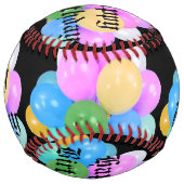 Balle De Softball Balloons De Fête D'Anniversaire Et Texte D'Anniver (Devant)