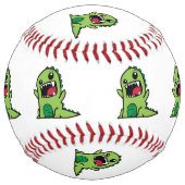 Balle De Softball Bande dessinée de dinosaure de bébé (Dos)