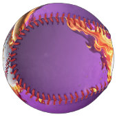 Balle De Softball Baseball en feu. (Devant gauche)