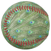 Balle De Softball Baseball - Plumes Peacock (Devant gauche)