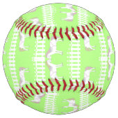 Balle De Softball Beau Chevaux Mariages blancs à motifs (Dos)