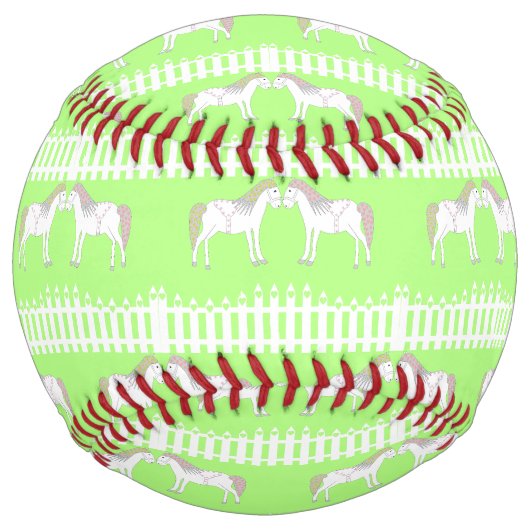 Balle De Softball Beau Chevaux Mariages blancs à motifs (Devant)