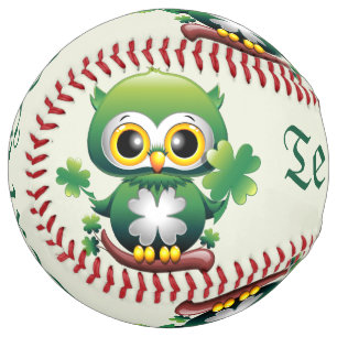 Balle De Softball Bébé Hibou Mignon St Patrick Dessin Animé