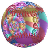 Balle De Softball Belles couleurs arc-en-ciel Art fractal Abstrait (Devant)