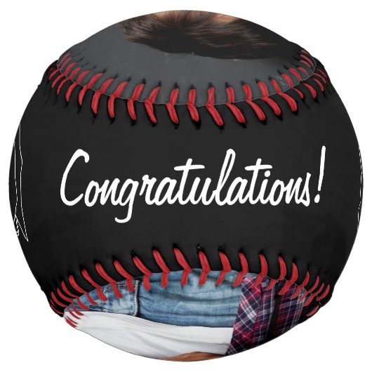 Balle De Softball Black Félicitations Graduate Graduate Photo (Dos)