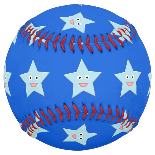 Balle De Softball Bleu Clair Celebration Star Softball (Devant)