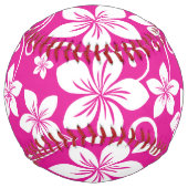 BALLE DE SOFTBALL BLEU HAWAII (ROSE CHAUDE) (Devant)