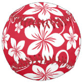 BALLE DE SOFTBALL BLEU HAWAII (ROUGE) (Devant)