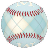 Balle De Softball Bleu Plaid Baseball Custom Monogramme fille's Joli (Devant)